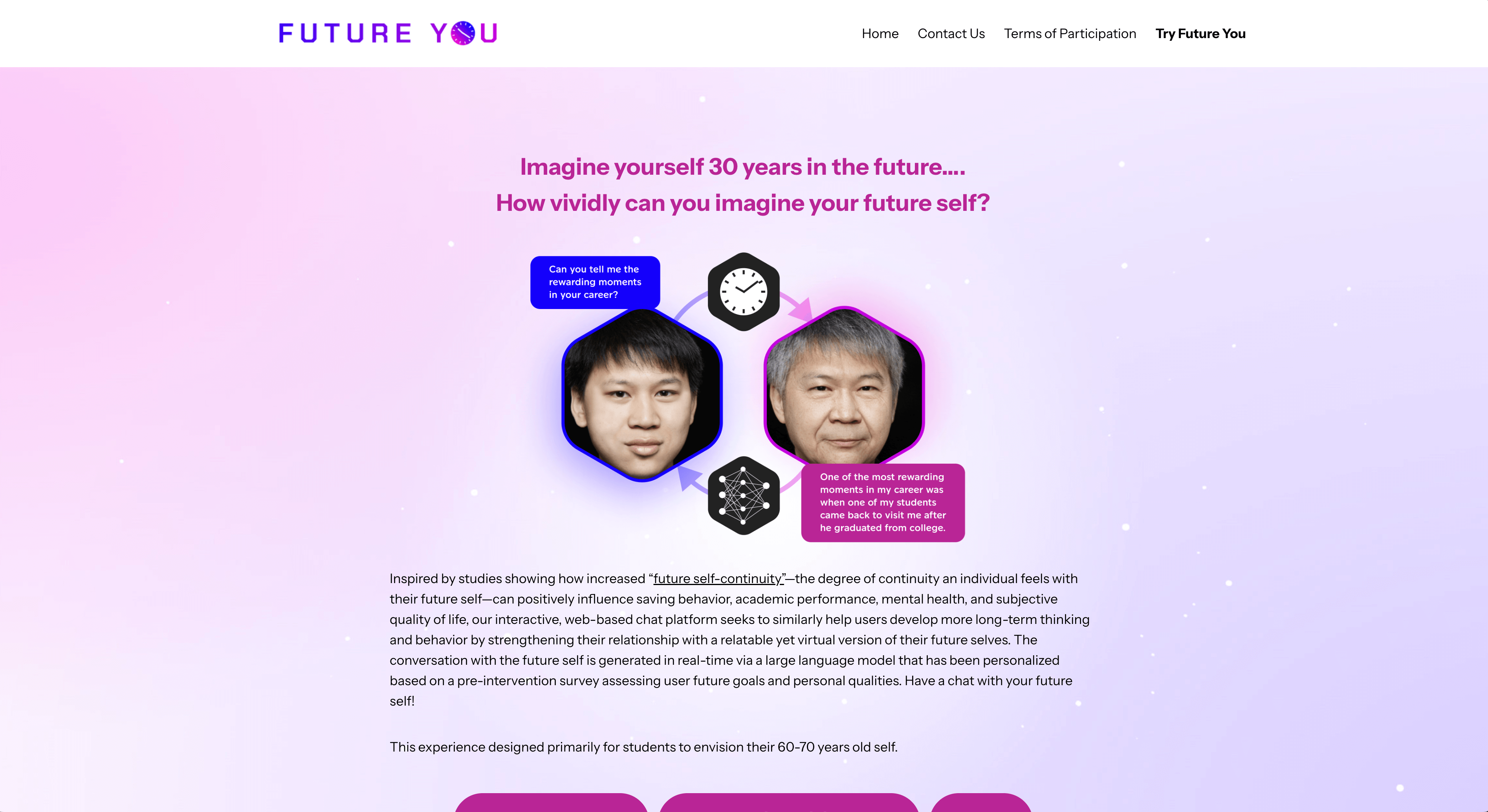 Future You：一个让你与 30 年后的自己对话的网站，目标是锻炼你的长期思维能力