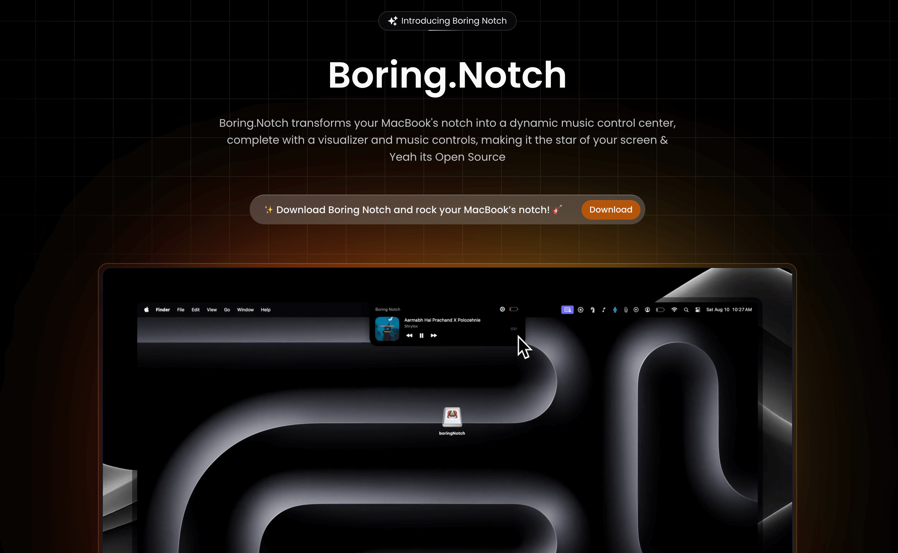 Boring Notch：将 MacBook 的刘海转变为一个动态的音乐控制中心，很有意思的项目，代码还是开源的