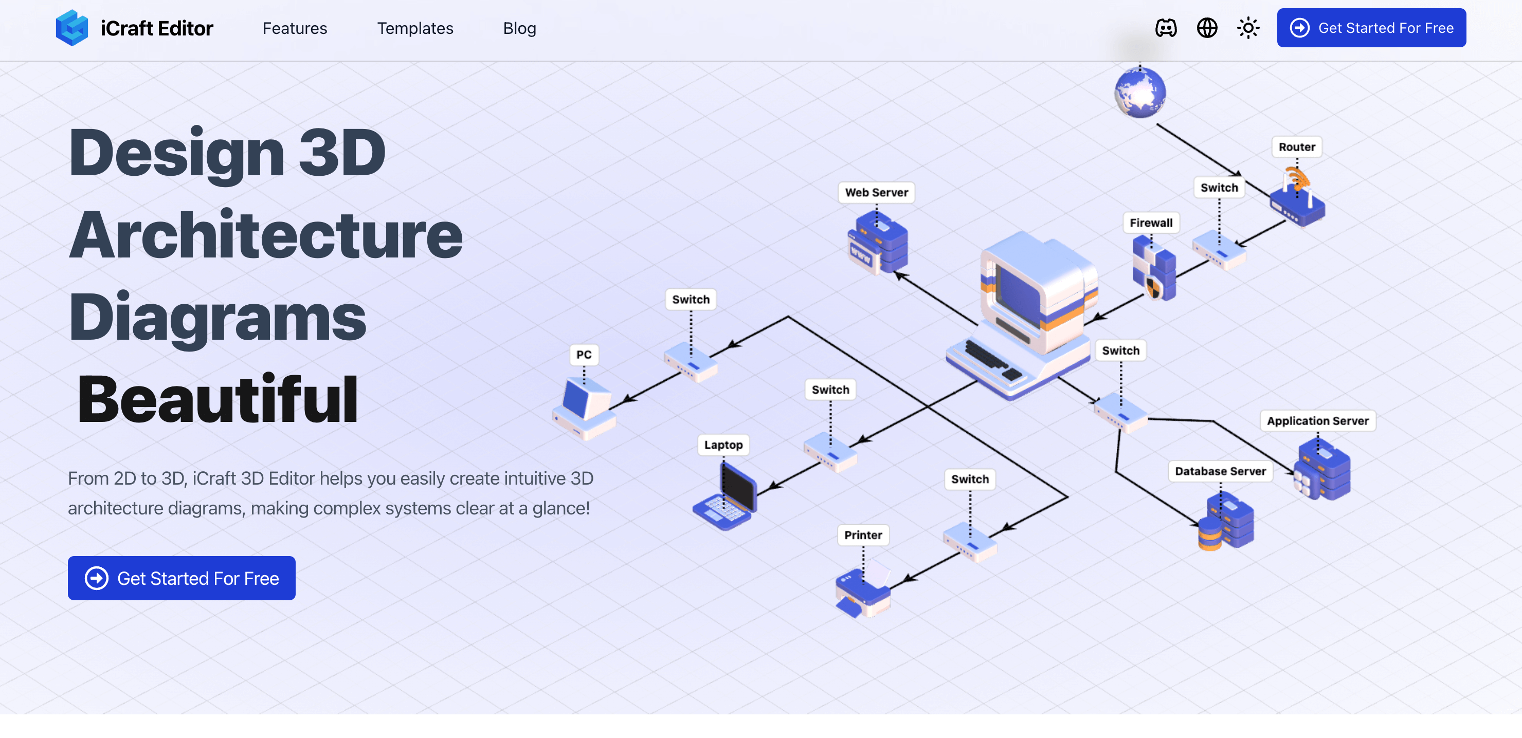 iCraft Editor：一个免费开源的绘制 3D 立体架构图工具，比平面架构图要清晰很多