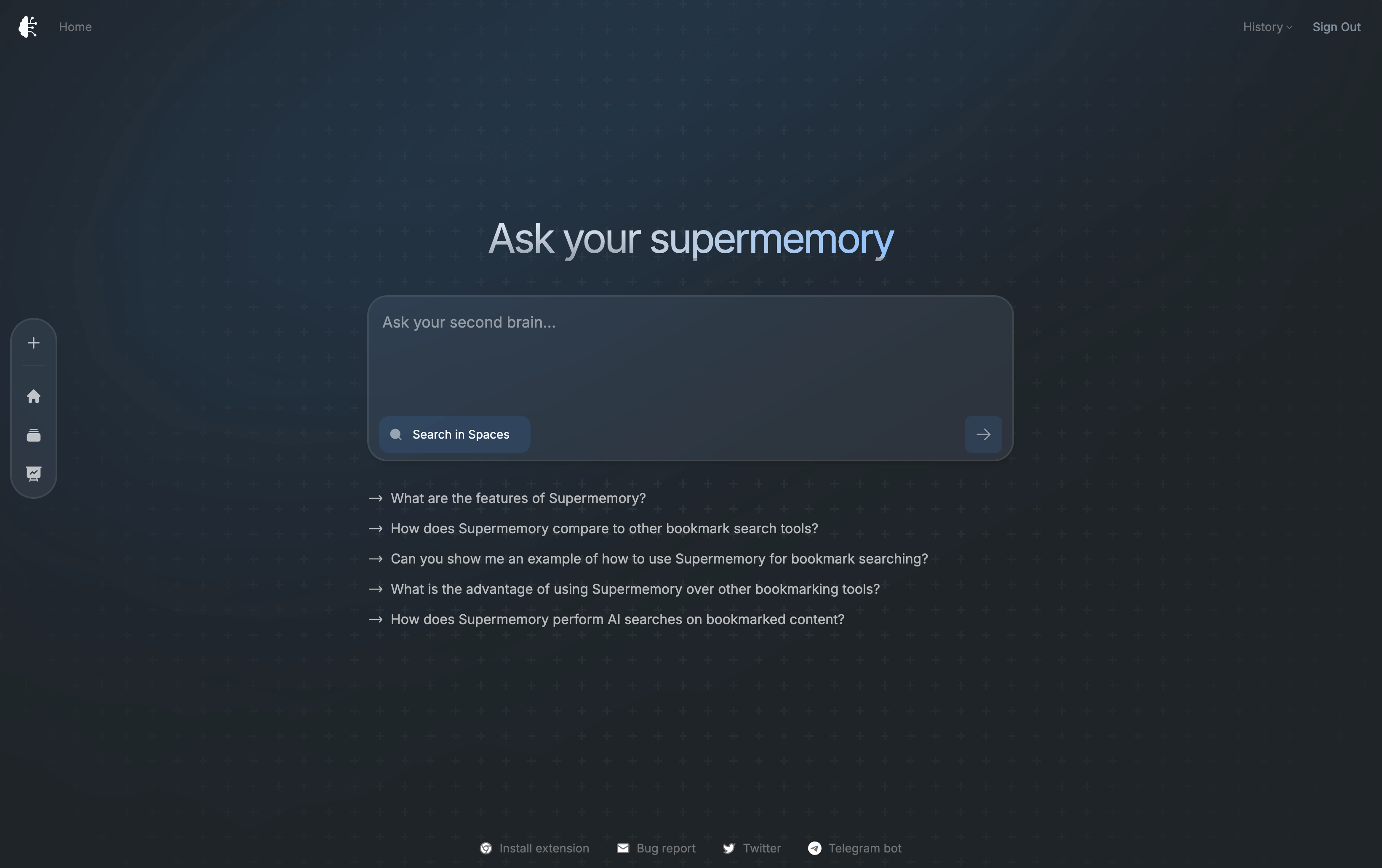 supermemory：一个开源的个人知识库，可以保存网络信息，比如网页、书签、笔记等内容，然后基于这些内容进行 AI 检索